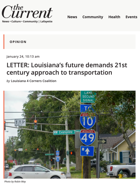 LETTER: Louisiana’s future demands 21st century approach to transportation